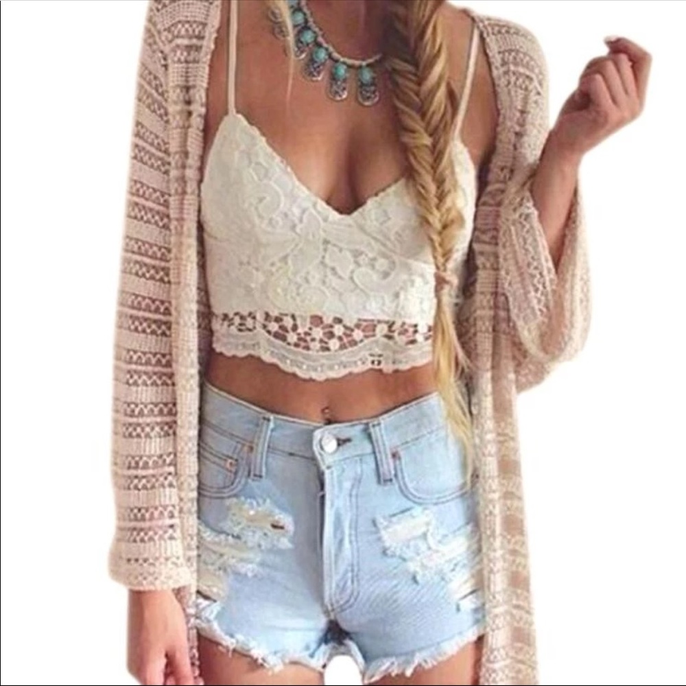 2/$15 White Lace Bralette